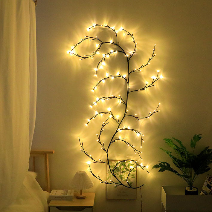 Guirnalda de luces LED decorativas de ratán en forma de rama de estilo minimalista moderno 