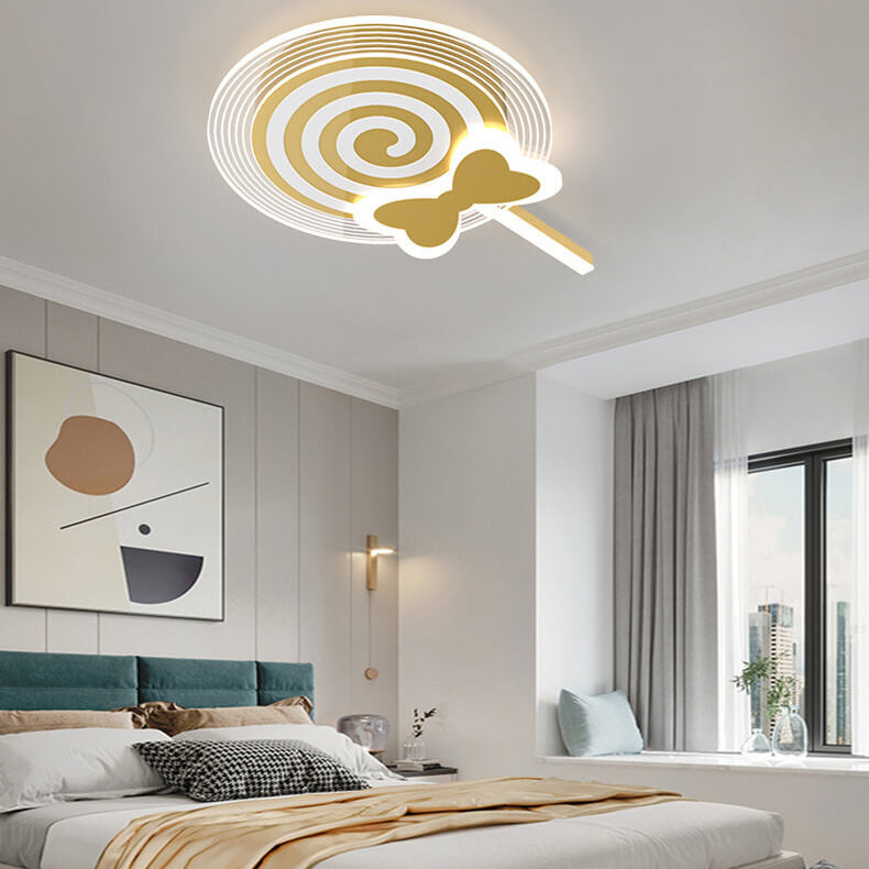 Creative Childlike Cartoon Lollipop Design LED Flush Mount Light