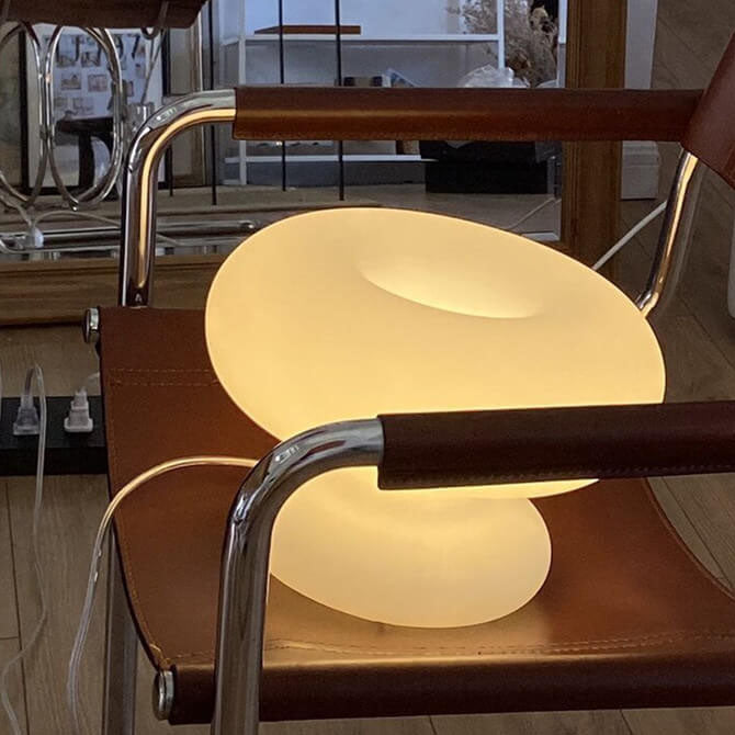 Dänische milchweiße Pilz-Tischlampe mit 1 Leuchte 
