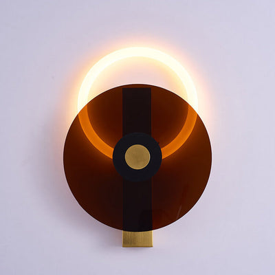 Modern Colored Luminous Acrylic Round LED Wall Sconce Lamp