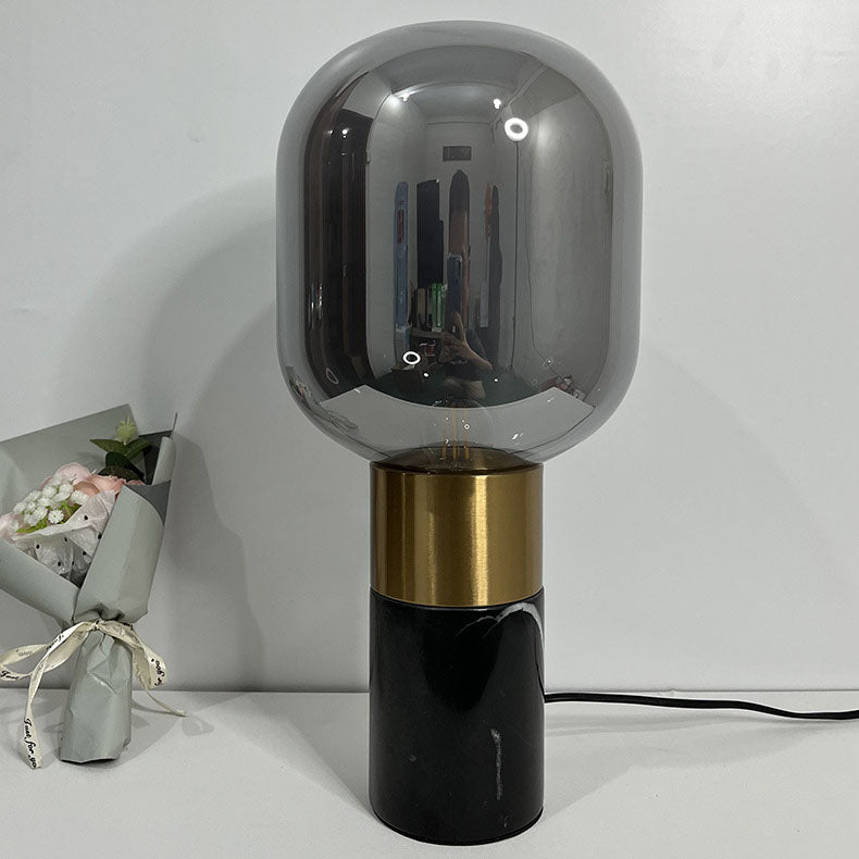 European Minimalist Marble Hardware Glass 1-Light Table Lamp