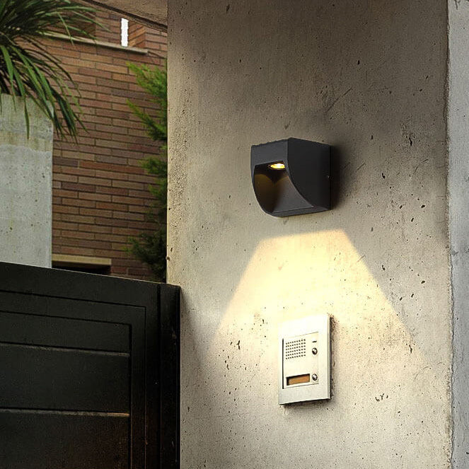 Lampe murale LED moderne minimaliste extérieure étanche carrée avec éclairage vers le haut et vers le bas 