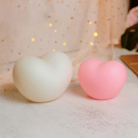 Contemporary Creative Rubber Coating Heart LED Night Light Table Lamp For Bedroom