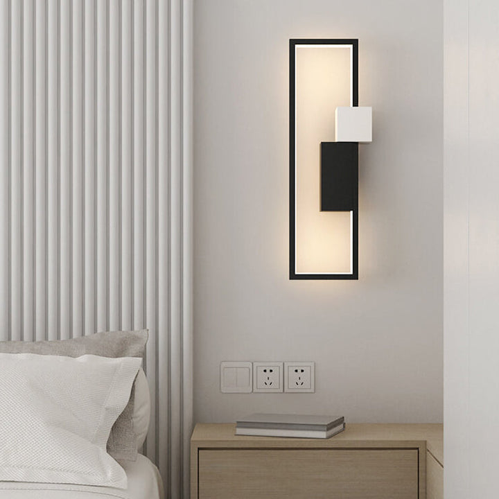 Minimalistischer kreativer quadratischer Rahmen aus Eisen und Silikon LED Wandleuchte 