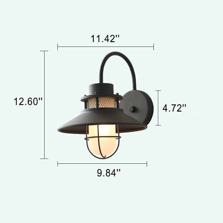 Lámpara Aplique de Pared para Exterior de 1 Luz con Cuerpo de Hierro Impermeable 