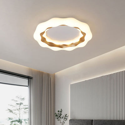 Modern Minimalist Color Wave Round LED Flush Mount Ceiling Light