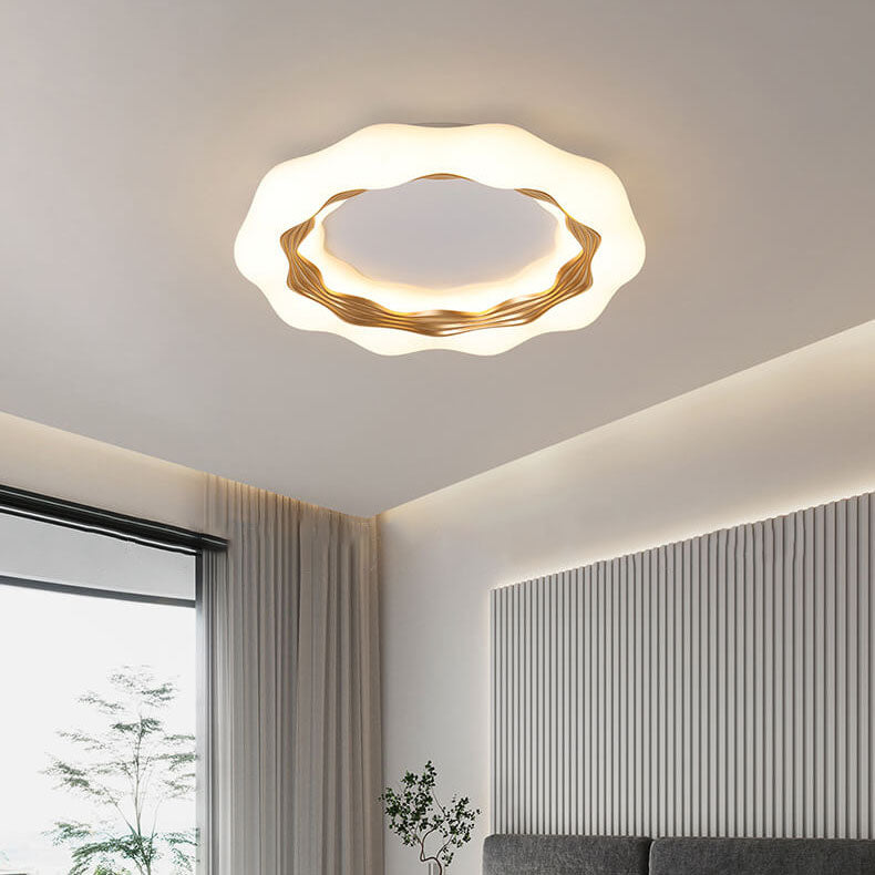 Modern Minimalist Color Wave Round LED Flush Mount Ceiling Light