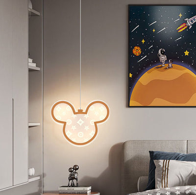 Nordic Cartoon Runde Acryl Astronaut LED Pendelleuchte