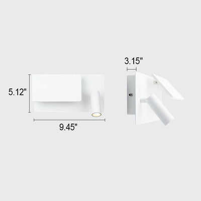 Nordic Minimalist Square Flat Spotlight LED Reading Wall Sconce Lamp