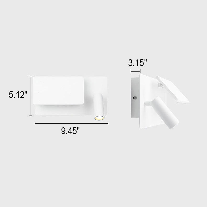 Nordic Minimalist Square Flat Spotlight LED-Lesewandleuchte