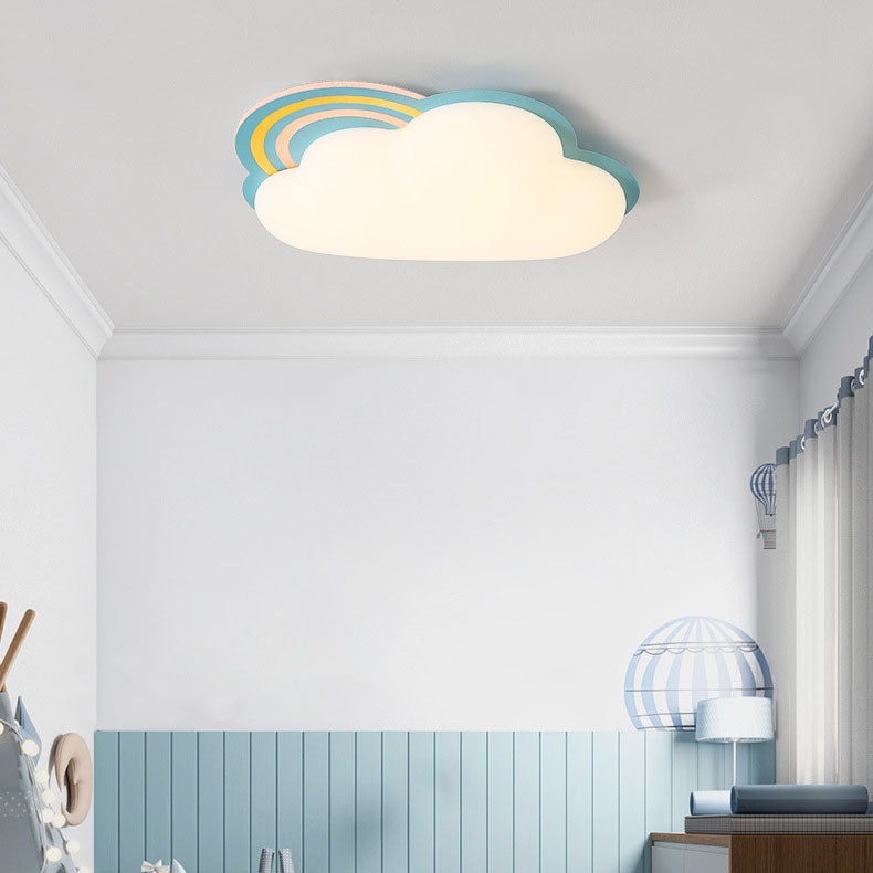 Modern Rainbow Clouds LED Kids Flush Mount Ceiling Light