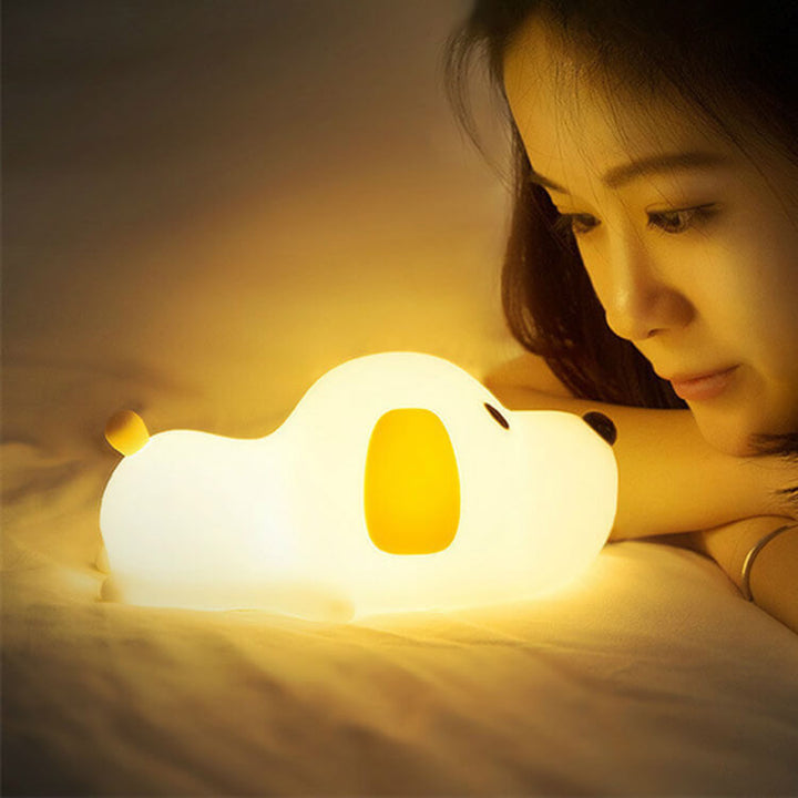 Lampe de table Cartoon Dumb Dog Silicone LED Pat Night Light 
