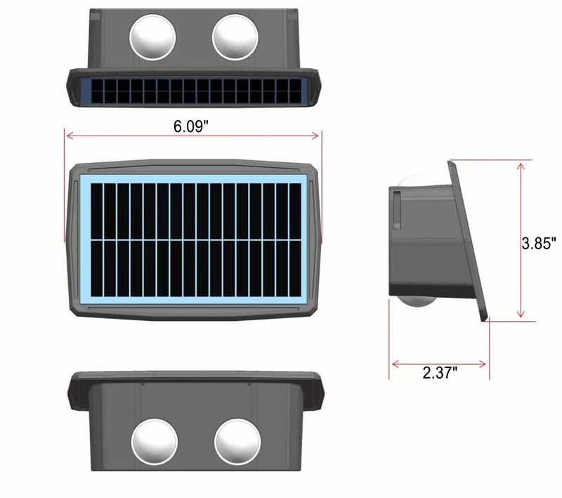 Lampe murale à LED en forme de trapèze carré étanche et créative à énergie solaire 