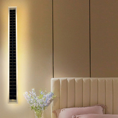 Minimalist Outdoor Solar Rectangular Strip Waterproof Patio LED Wall Sconce Lamp