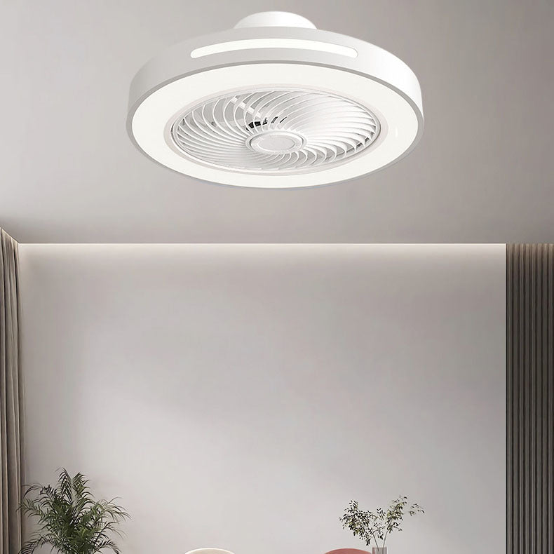 Moderne, minimalistische, einfarbige LED-Deckenventilatorleuchte aus Eisen und Kupfer