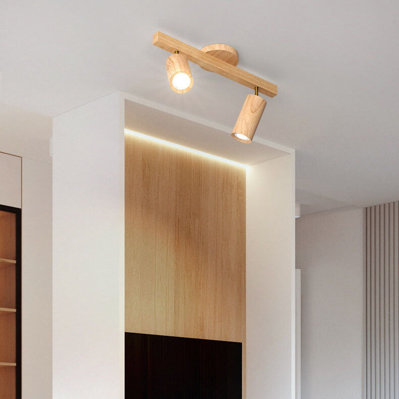 Simple Log Spotlight Track LED Semi-Flush Mount Ceiling Light