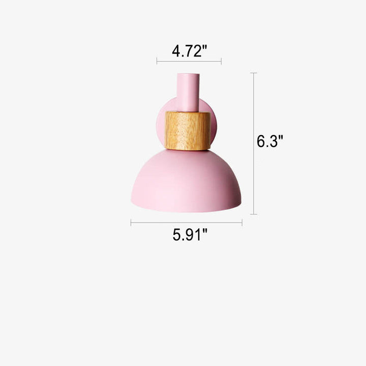 Moderne, klassische Macaron-Wandleuchte, einfarbig, Holz, Eisen, 1-flammig 