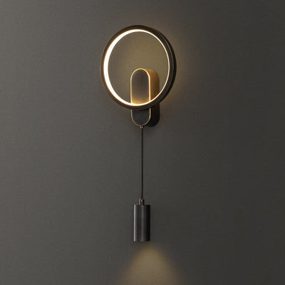 Industrial All Copper Nordic Round LED Creative Wall Sconce Lamp