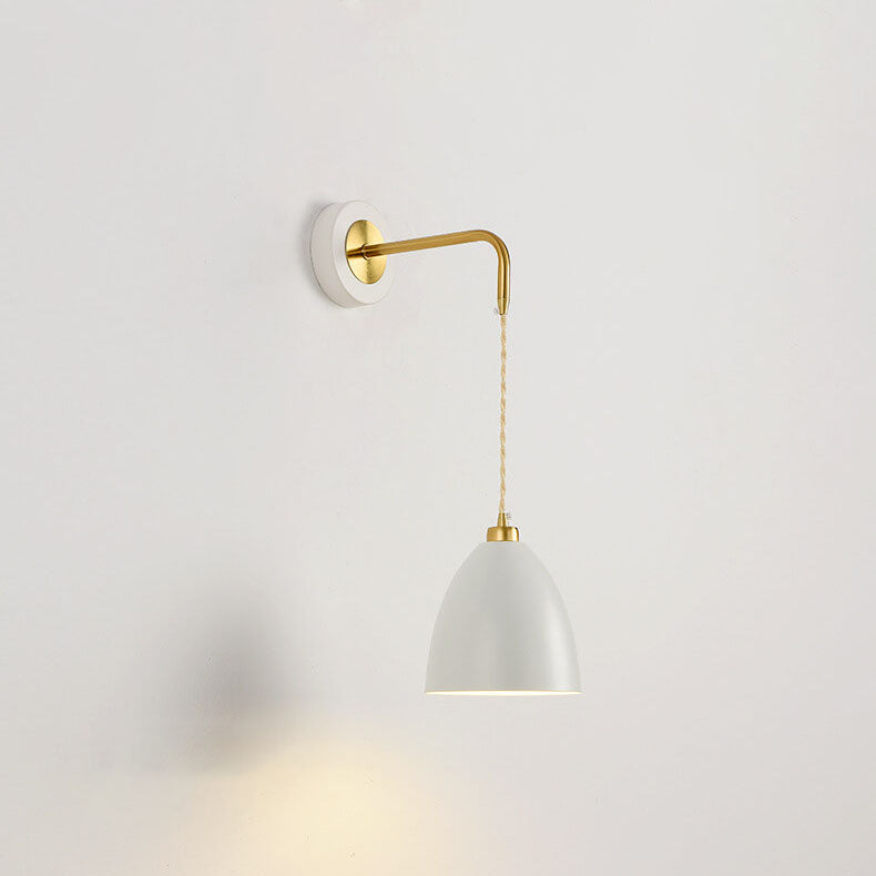 Nordischer Minimalistischer Rein Schwarz-Weiß Eisen 1-Licht Wandleuchte 