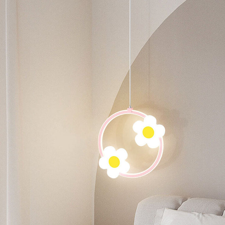 Moderne Einfachheit Runde Rechteckige Blumen Eisen Acryl LED Pendelleuchte Für Schlafzimmer 
