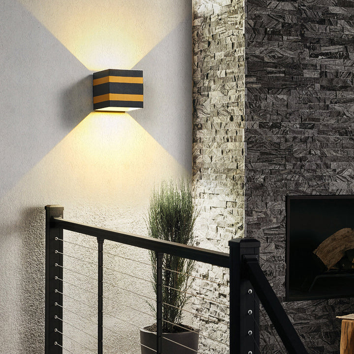 Modern Minimalist Square Cube Aluminum Waterproof LED Wall Sconce Lamp For Outdoor