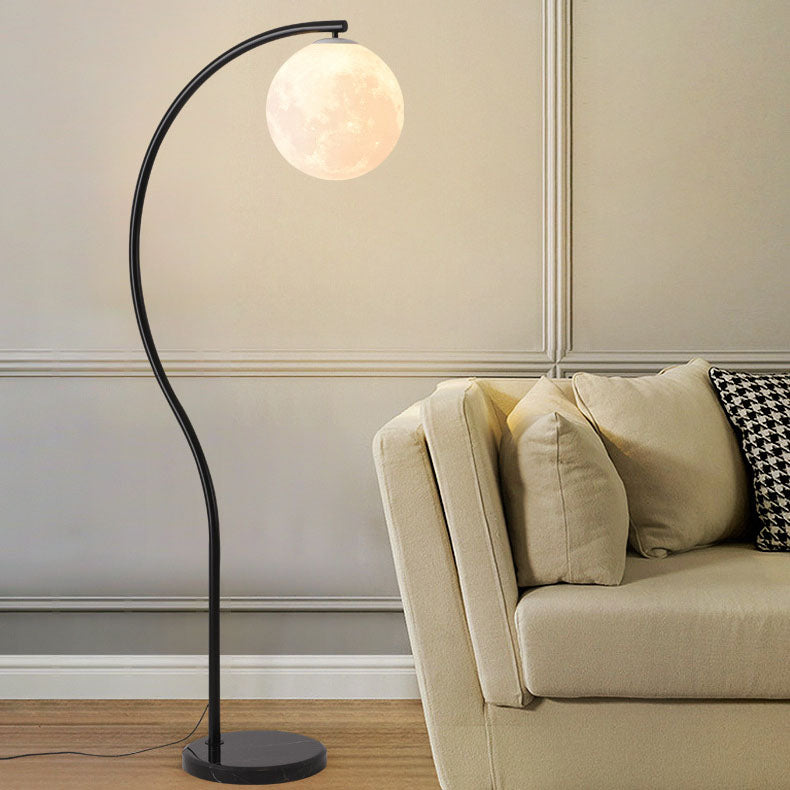 Lámpara de pie de 1 luz de hierro y mármol minimalista moderna 