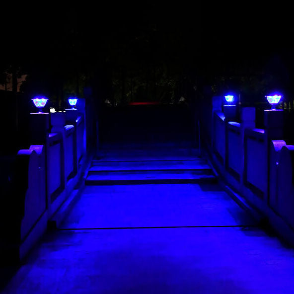 Luz de Cabeza de Poste LED de Acrílico ABS Redonda Triangular Cuadrilátera Hexagonal Solar de Simplicidad Moderna para Jardín 