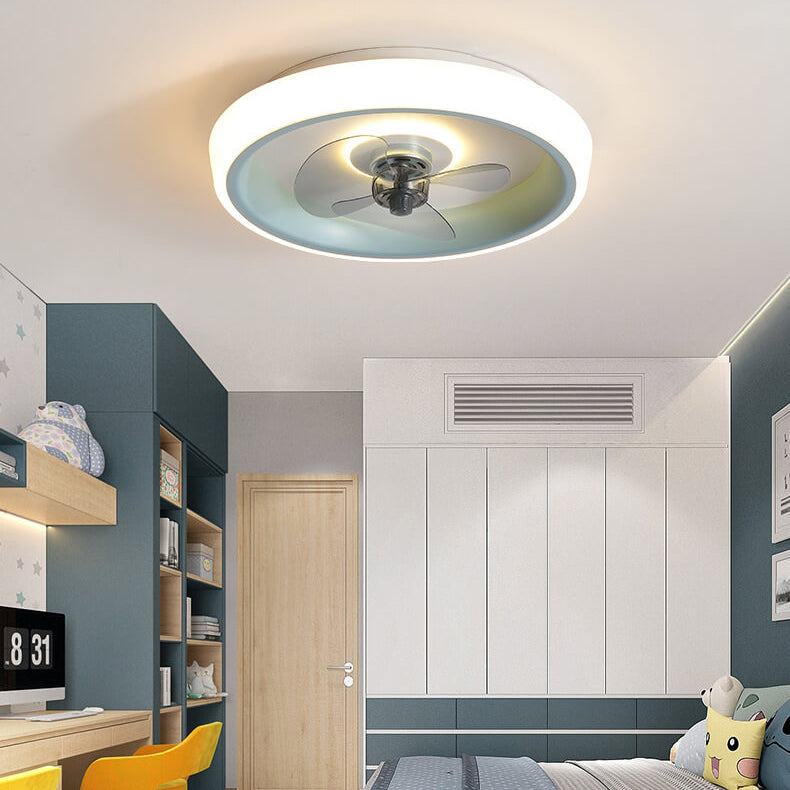 Simple Modern Acrylic Lightweight LED Flush Mount Fan Light