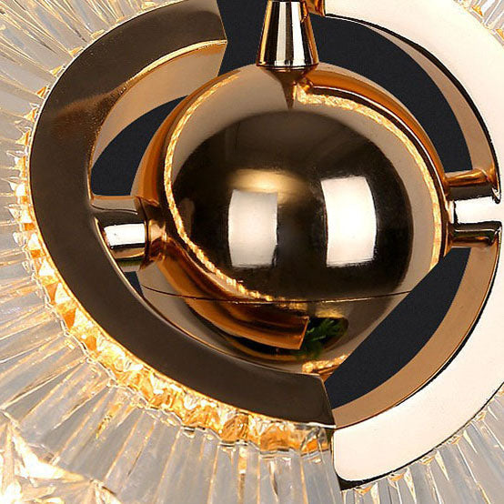 Zeitgenössische Luxus Gold Finish Rahmen Runde Schatten LED Pendelleuchte für Schlafzimmer 