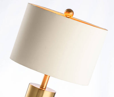 Moderne Stoff-Marmorsäulenbasis 1-Licht Tischlampe 