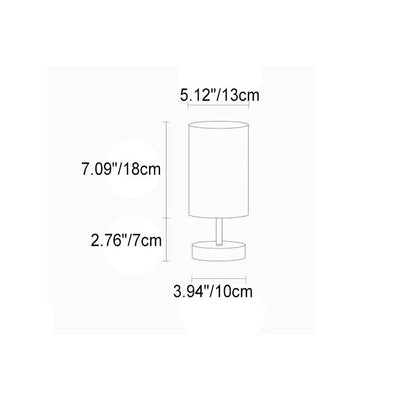 Minimalist Vintage Fabric Cylinder Wood Base LED Table Lamp
