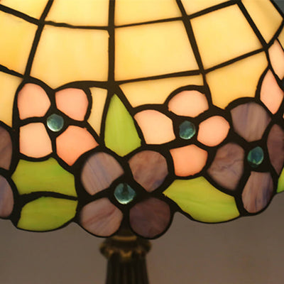 Kreative Retro-Tiffany-Glasschirm-1-Licht-Tischlampe