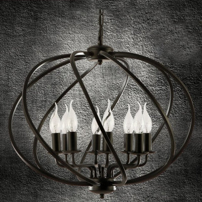 Retro Industrial Iron Candle Design 8-Licht-Kronleuchter 