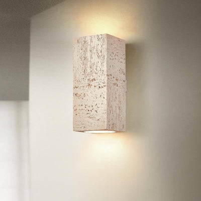 Retro Wabi-sabi Square Column Hand Sculpted LED Wall Sconce Lamp