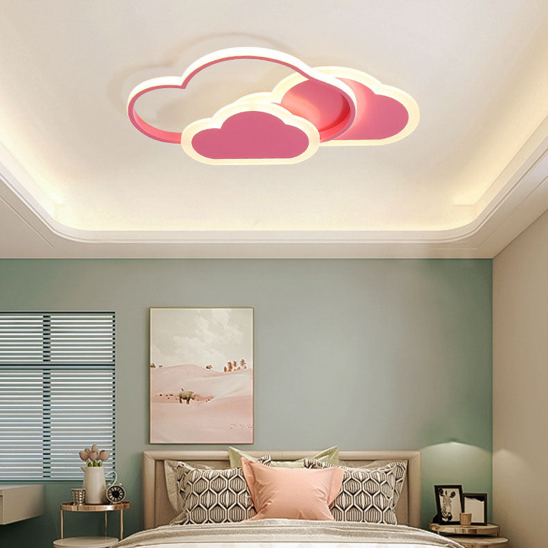 Plafonnier LED à montage encastré en forme de nuage en acrylique, dessin animé créatif