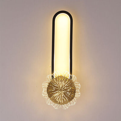 مصباح حائط LED بتصميم حلقة إبداعي بسيط من النحاس الصناعي الكامل 