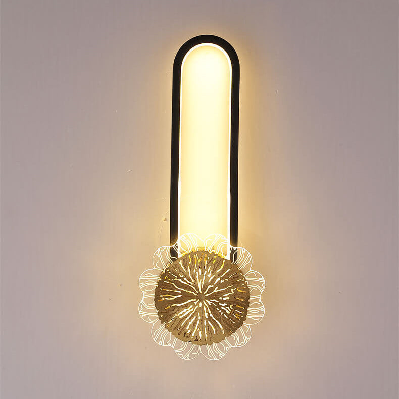 مصباح حائط LED بتصميم حلقة إبداعي بسيط من النحاس الصناعي الكامل 