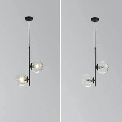 Nordic Minimalist Glass Ball Branch 2-Light Chandelier