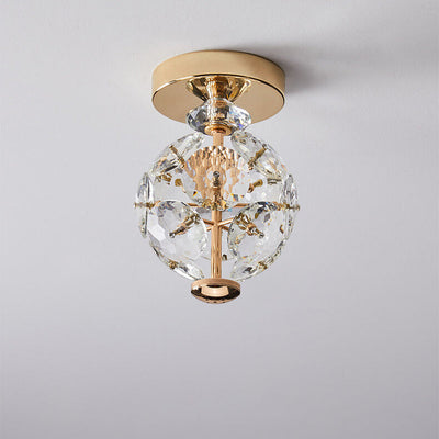 Simple Modern Crystal Ball LED Flush Mount Light