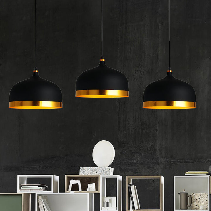 Lustre suspendu moderne en aluminium demi-rond à une lumière 