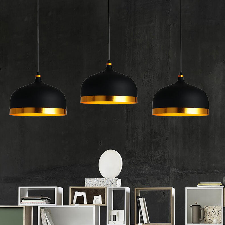 Modern Light Luxury Half Round Aluminum 1-Light Pendant Light