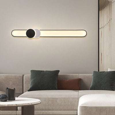 Minimalistische LED-Einbauleuchte mit langem Stab und doppeltem Kreis im dekorativen Design 