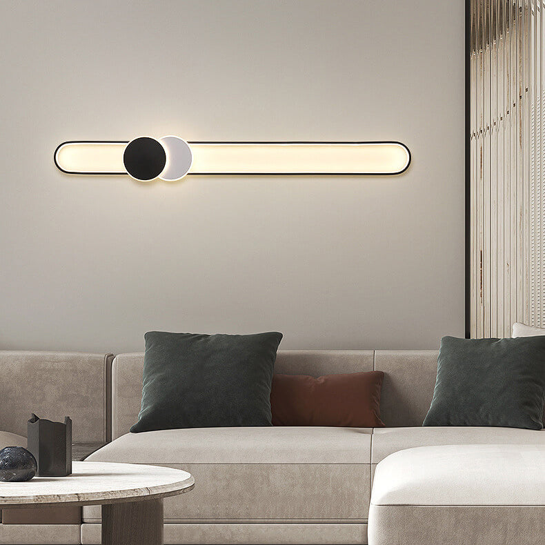Minimalistische LED-Einbauleuchte mit langem Stab und doppeltem Kreis im dekorativen Design 