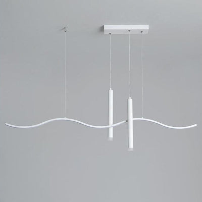 Moderne minimalistische geometrische Aluminium gewellte Linie LED Insel Licht Scheinwerfer Kronleuchter für Wohnzimmer 