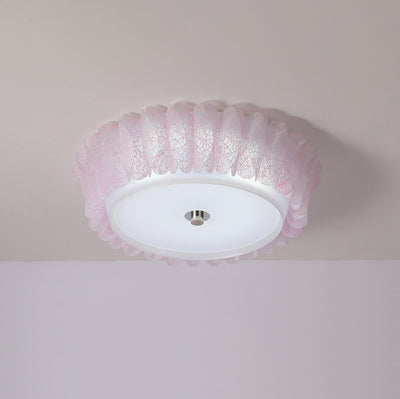 Nordic Minimalist PVC Lace Round LED Flush Mount Ceiling Light