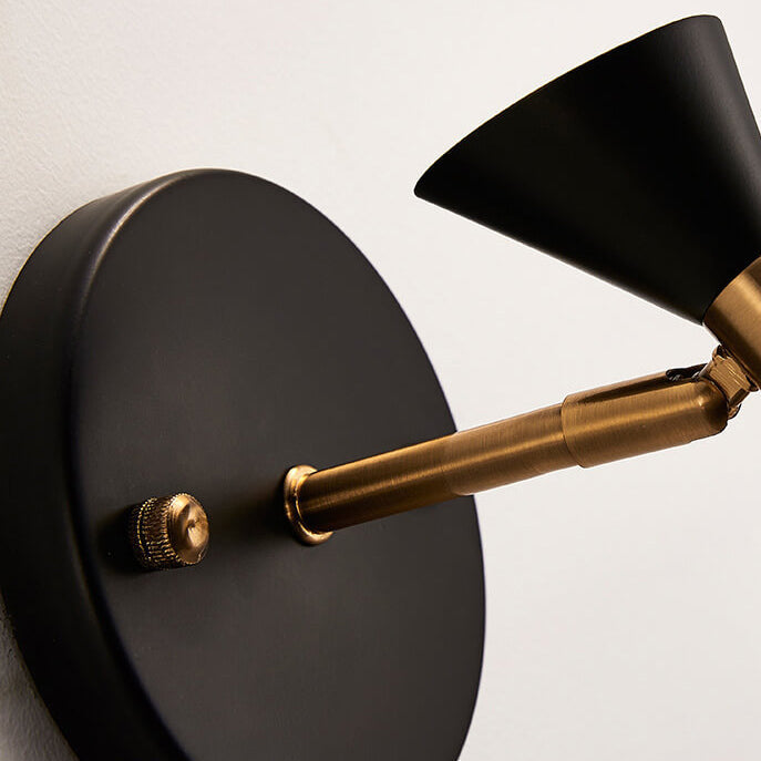 Lampe murale à une lumière Nordic Creative Horn Noir Or 