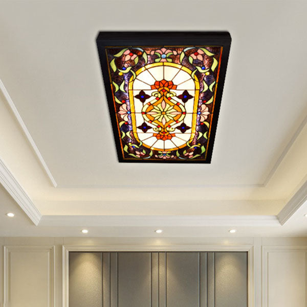 European Tiffany Stained Glass LED Mural Wall Sconce Lamp