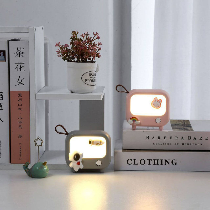 Lámpara de Mesa LED USB Mini TV Creativa para Noche 