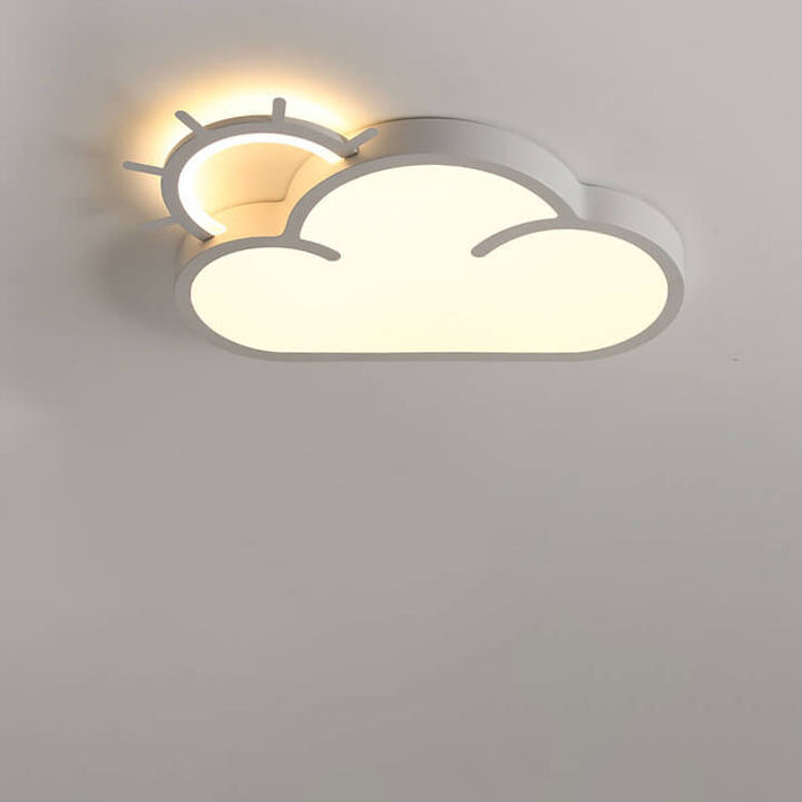 Zeitgenössische nordische wolkige Sonne Acryl Eisen LED Kinder Deckenleuchte zur Deckenmontage für Wohnzimmer und Schlafzimmer 