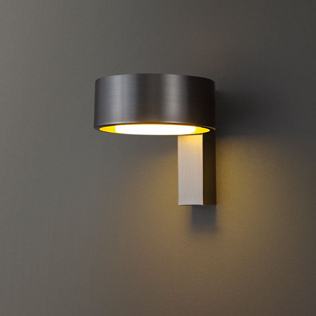 Moderne minimalistische runde Rechteck Vollkupfer Acryl LED Wandleuchte Lampe für Schlafzimmer 